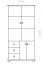 vitrinekast / servieskast massief grenen, natuur Junco 37 - Afmetingen: 195 x 102 x 42 cm (H x B x D)
