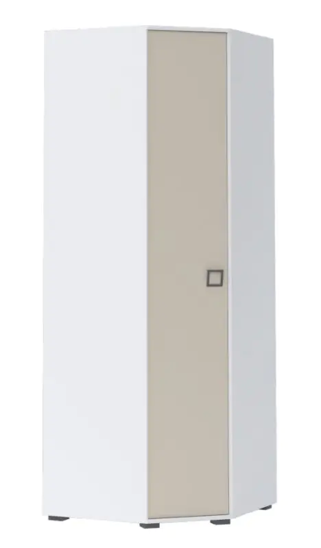 Draaideurkast / hoekkledingkast 20, kleur: wit / crème - Afmetingen: 236 x 86 x 86 cm (H x B x D)