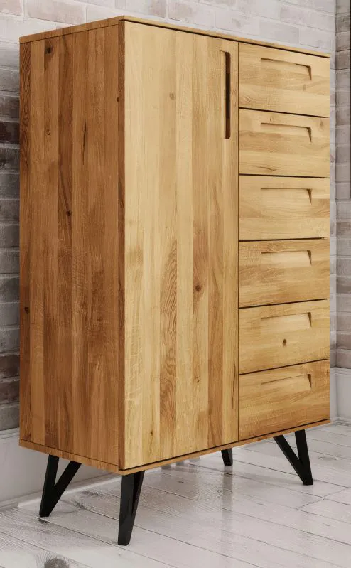 Dressoir / sideboard kast Masterton 14 geolied massief wild eiken - Afmetingen: 140 x 91 x 45 cm (H x B x D)
