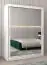Schuifdeurkast / kledingkast Bisaurin 3D met spiegel, kleur: mat wit - Afmetingen: 200 x 150 x 62 cm ( H x B x D)