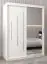Schuifdeurkast / kleerkast met spiegel Tomlis 03B, kleur: mat wit - Afmetingen: 200 x 150 x 62 cm (H x B x D)