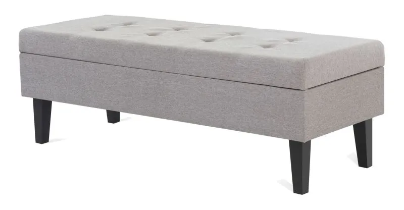 Gestoffeerde bank met opbergruimte Maridi 243, kleur: grijs - Afmetingen: 45 x 110 x 40 cm (H x B x D)