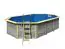 Zwembad / pool van hout model 4 X SET, kleur: water grijs geglazuurd, Ø 632,5; incl. trappen