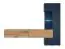 Uitzonderlijk wandmeubel Kinn 05, kleur: donkerblauw / eik - Afmetingen: 162 x 210 x 40 cm (H x B x D), met veel opbergruimte