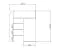 Functioneel bed / kinderbed / hoogslaper combinatie met opbergruimte en bureau Jura 02, kleur: eiken Wotan / beton - afmetingen: 125 x 203 x 106,5 cm (H x B x D)