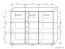 Lowboard kast / dressoir Cikupa 36, kleur: walnoot / iep - afmetingen: 103 x 130 x 40 cm (H x B x D)