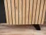 Nordkapp 01 wandmeubel, kleur: Hickory Jackson / Zwart - Afmetingen: 192 x 320 x 45 cm (H x B x D), met zwarte biohaard en twee LED-lampen