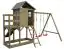 Speeltoren S19B incl. golfglijbaan, dubbele schommel aanbouw, balkon, zandbak en houten ladder - Afmetingen: 378 x 369 cm (B x D)