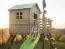 Speeltoren S20B1, dak: grijs, incl. golfglijbaan, balkon, zandbak, klimwand en houten ladder - Afmetingen: 330 x 331 cm (B x D)