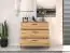 dressoir / sideboard kast Pandrup 09, kleur: eiken - afmetingen: 83 x 92 x 40 cm (H x B x D), met 3 laden