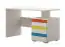 Kinderkamer - Bureau Peter 04, kleur: wit grenen / oranje / geel / turkoois - Afmetingen: 75 x 125 x 60 cm (H x B x D)