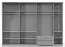 Draaideurkast / kleerkast Siumu 37, kleur: Wit / Wit hoogglans - 224 x 317 x 56 cm (H x B x D)