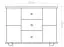 dressoir / ladekast massief grenen, wit Junco 177 - Afmetingen: 78 x 90 x 60 cm (H x B x D)