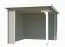 Overkapping G284 Lichtgrijs - 28 mm blokhut profielplanken, oppervlakte: 7,26 m², lessenaarsdak