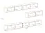 Kausland 06 wandmeubel, kleur: wit / zwart - Afmetingen: 150 x 350 x 32 cm (H x B x D), met drie deuren en 11 vakken
