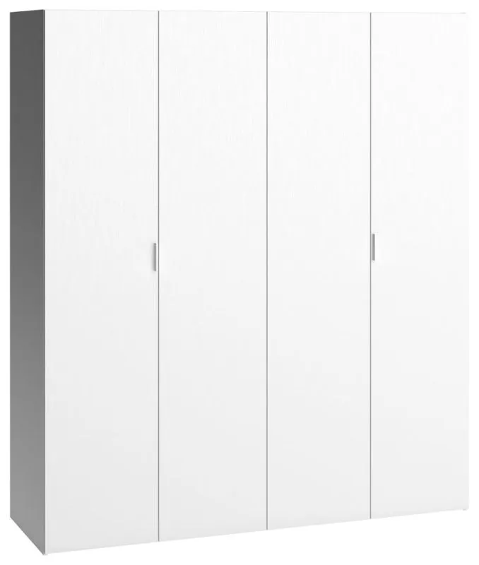 Drehtürenschrank / Kleiderschrank Minnea 08, Farbe: Weiß - Abmessungen: 240 x 180 x 57 cm (H x B x T)