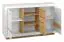 Sideboard kast /dressoir Temecula 05, kleur: eik / wit - afmetingen: 92 x 155 x 43 cm (H x B x D), met 3 deuren en 7 vakken