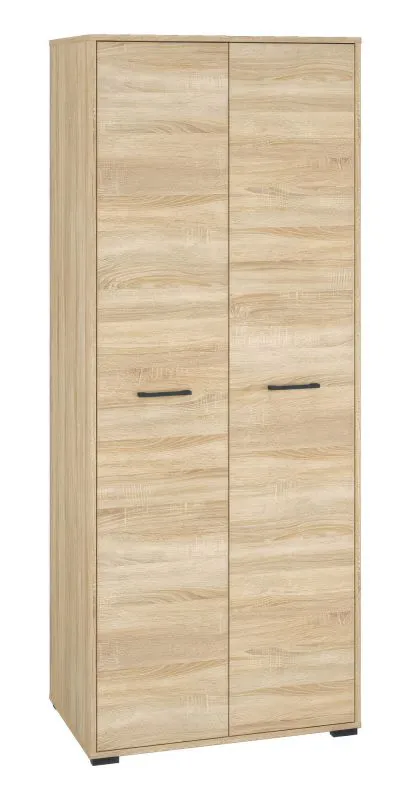 Kleiderschrank Vacaville 22, Farbe: Sonoma Eiche hell - Abmessungen: 200 x 80 x 51 cm (H x B x T), mit 2 Türen und 4 Fächern