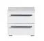 Night cabinet with two drawers Banat 11, color: white / hoogglans wit, ABS edge protection, dimensions: 42,5 x 44,5 x 33,5 cm, good to combine with other items, handles: metal