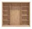 Panevo 06 drievoudige schuifdeurenkast, één spiegeldeur, kleur: Artisan eiken, modern design, ABS-randen, maten: 215,5 x 242 x 60 cm, 11 vakken