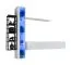 Hangend wandmeubel Valand 25, kleur: wit - Afmetingen: 180 x 240 x 40 cm (H x B x D), met blauwe LED-verlichting