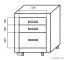 Nachtkommode / Rollcontainer Vanimo 05, Farbe: Eiche - Abmessungen: 60 x 50 x 42 cm (H x B x T)