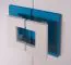 Kinderkamer - draaideurkast / kledingkast Fabian 03, kleur: eiken lichtbruin / wit / blauw - 190 x 120 x 50 cm (H x B x D)