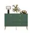 Ladekast /dressoir /sideboard kast Inari 04, kleur: bos groen - afmetingen: 85 x 120 x 40 cm (h x b x d), met 1 deur, 3 laden en 2 vakken