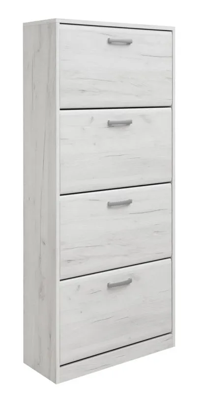 Schoenenkast Camprodon 10, kleur: eiken wit - 157 x 70 x 28 cm (h x b x d)