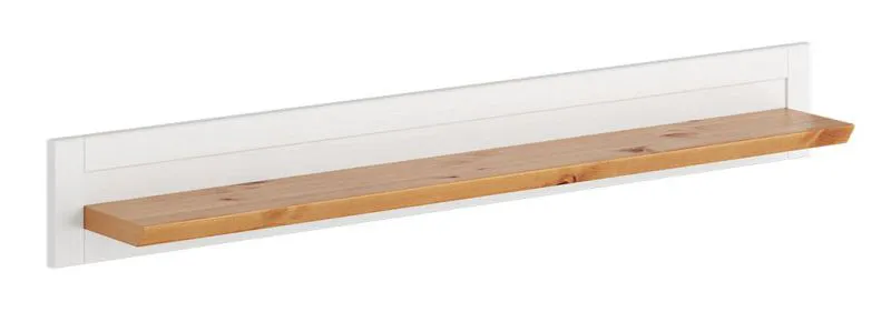 wandrek / hangplank Bresle 06, massief grenen, kleur: Wit / Natuur - Afmetingen: 20 x 150 x 20 cm (H x B x D)