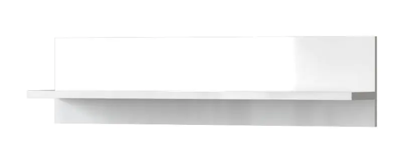 Hangplank / wandrek Garim 41, kleur: wit hoogglans - 30 x 120 x 21 cm (h x b x d)