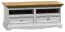 TV-onderkast Gyronde 09, massief grenen, kleur: wit/eiken - 53 x 111 x 53 cm (H x B x D)