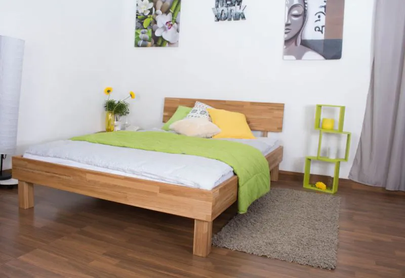Futonbed / massief houten bed Wooden Nature 02 eikenhout geolied - ligvlak 120 x 200 cm (B x L)