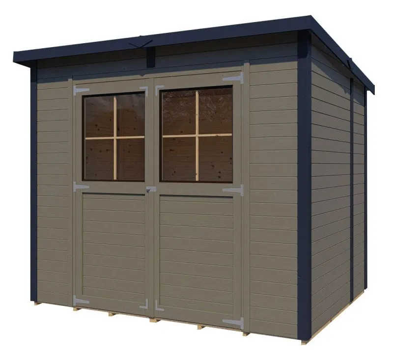 Tuinhuis / berging incl. vloer, tuinhuisje, beige grijs / antraciet, prefab elementen berging, bruikbare oppervlakte: 4.16 m², lessenaarsdak