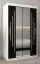 Schuifdeurkast / kleerkast met spiegel Tomlis 02A , kleur: mat wit / Zwart - Afmetingen: 200 x 120 x 62 cm (H x B x D)