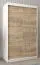 Schuifdeurkast / kledingkast Pilatus 02, kleur: mat wit / sonoma eiken - afmetingen: 200 x 120 x 62 cm (H x B x D)