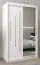 Schuifdeurkast / kleerkast met spiegel Tomlis 02B, kleur: mat wit - Afmetingen: 200 x 120 x 62 cm (H x B x D)