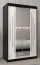 Schuifdeurkast / kleerkast met spiegel Tomlis 02A, kleur: Zwart / mat wit - Afmetingen: 200 x 120 x 62 cm (H x B x D)