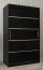 Schuifdeurkast / kledingkast Jan 02A, kleur: Zwart - Afmetingen: 200 x 120 x 62 cm ( H x B x D)