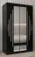 Schuifdeurkast / kledingkast met spiegel Tomlis 02A, kleur: Zwart - Afmetingen: 200 x 120 x 62 cm (H x B x D)