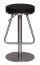 Gestoffeerde barkruk Apolo 173, kleur: zwart / chroom, driehoekige voetensteun & in hoogte verstelbaar + draaibaar