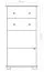 highboard kastje / ladekast massief grenen, wit Junco 161 - Afmetingen 123 x 60 x 42 cm
