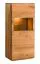 Vitrinekast Lencois 27, kleur: natuur, massief geolied en geborsteld eiken, rechtsdraaiende deur - Afmetingen: 136 x 62 x 39 cm (H x B x D)