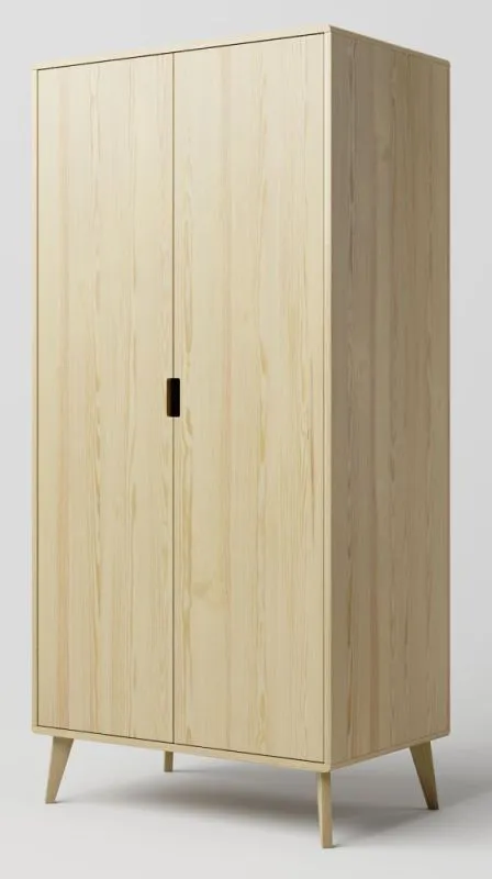 draaideurkast / kledingkast massief grenen naturel Aurornis 03 - Afmetingen: 200 x 96 x 60 cm (H x B x D)