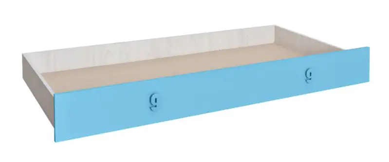 onderschuifbed voor bed Luis, kleur: eiken wit / blauw - 80 x 190 cm (B x L)