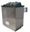 Saunahuis "Laja" SET met oven 9 kW incl. 3 banken, ovenbeschermrooster - kleur: terra grijs - 231 x 231 cm (B x D), vloeroppervlak: 4,7 m².
