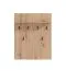 Complete kapstok / garderobe-collectie - Set A Paduna, 5-delig, kleur: Artisan eiken, een garderobekast, een ladekast / commode, een schoenenkast met zitkussen, spiegel en kapstok met 6 haken
