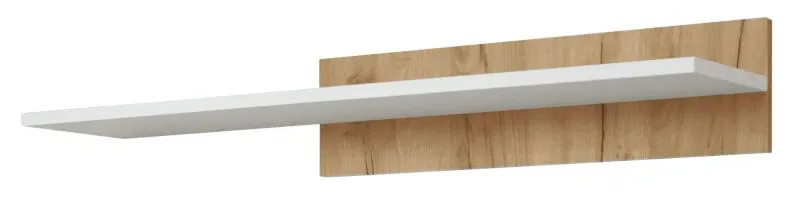  wandplank / hangplank Colmenar 04, kleur: eiken goud / wit glanzend - afmetingen: 17 x 100 x 25 cm (H x B x D)