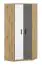 Jongerenkamer - draaideurkast/hoekkast Sallingsund 13, kleur: eiken / wit / antraciet - afmetingen: 191 x 82 x 82 cm (H x B x D), met 2 deuren en 5 vakken