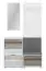 Garderobe / kapstok Thyholm 01, 4-delig, kleur: wit / eiken - Afmetingen: 197 x 116 x 34 cm (h x b x d)